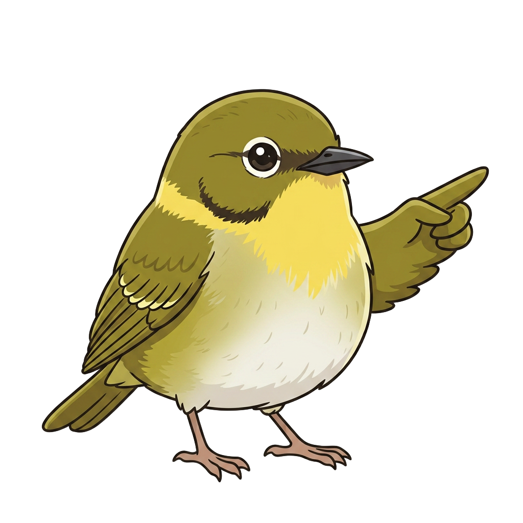 道案内をするうぐいすのイラスト